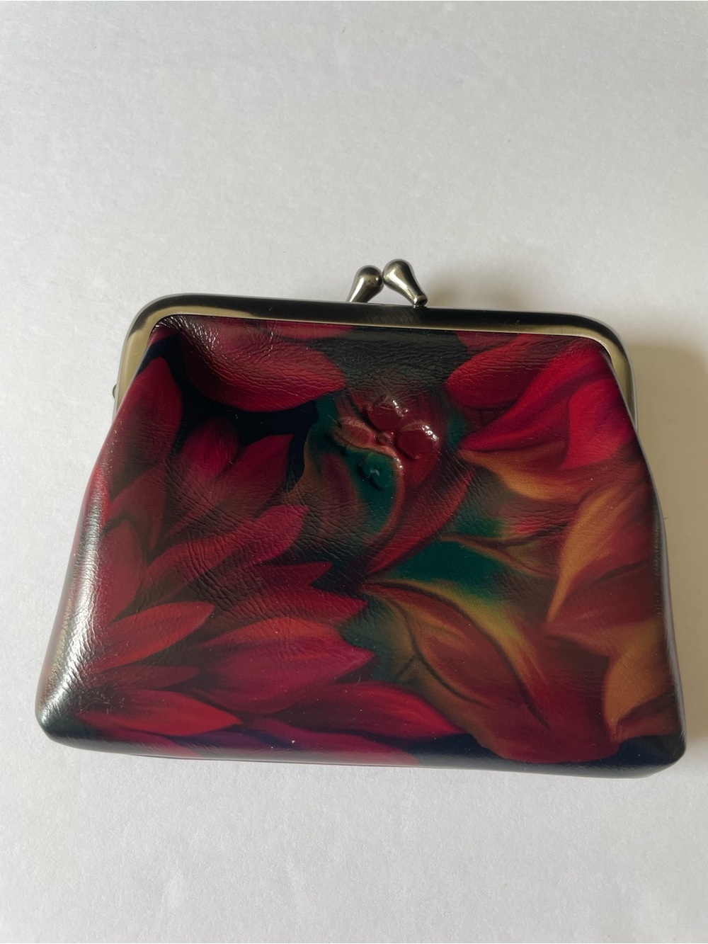 Patricia Nash Red Floral Kiss-Lock Coin Purse